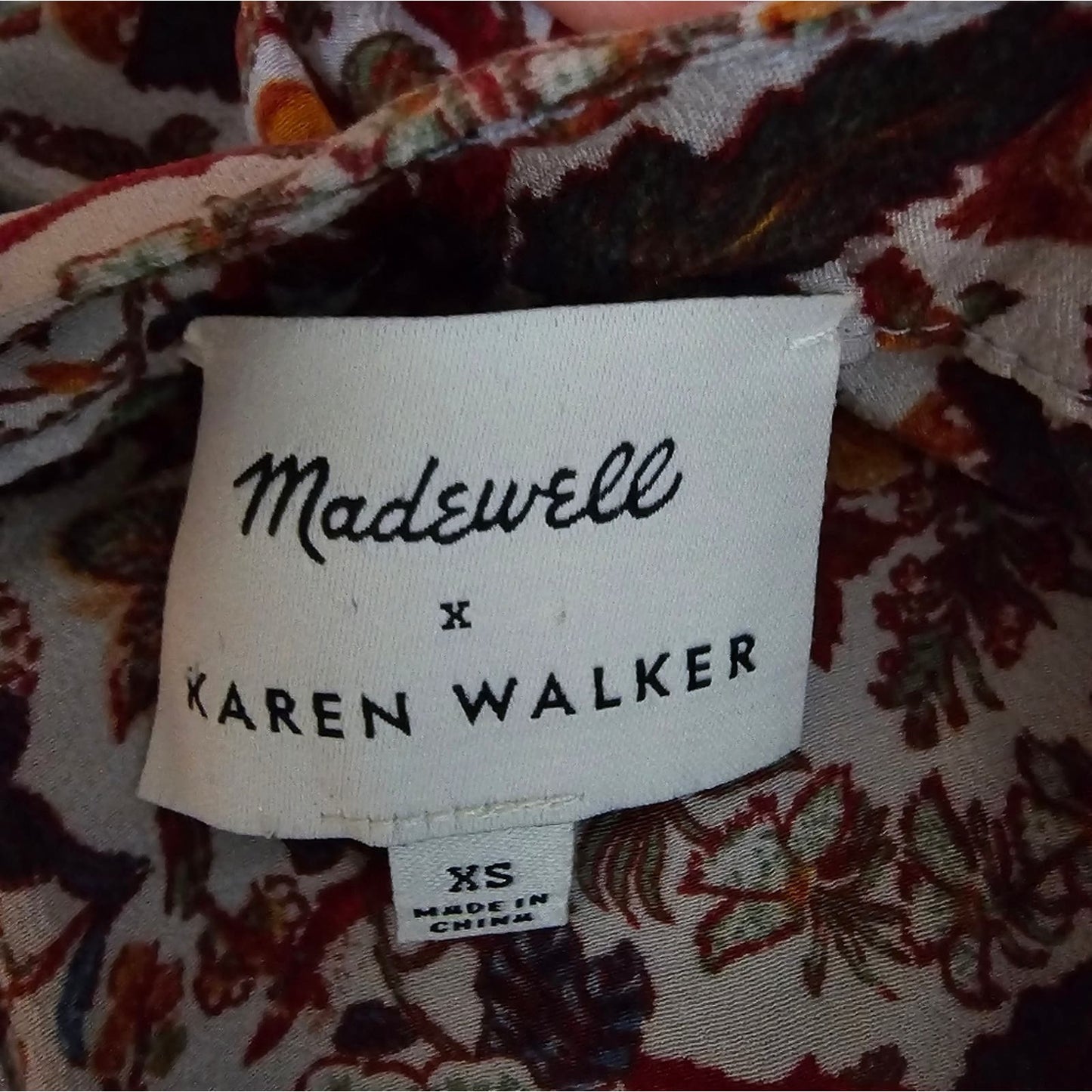 Madewell x Karen Walker Women's Floral Long Sleeve Blouse Sz xSmall