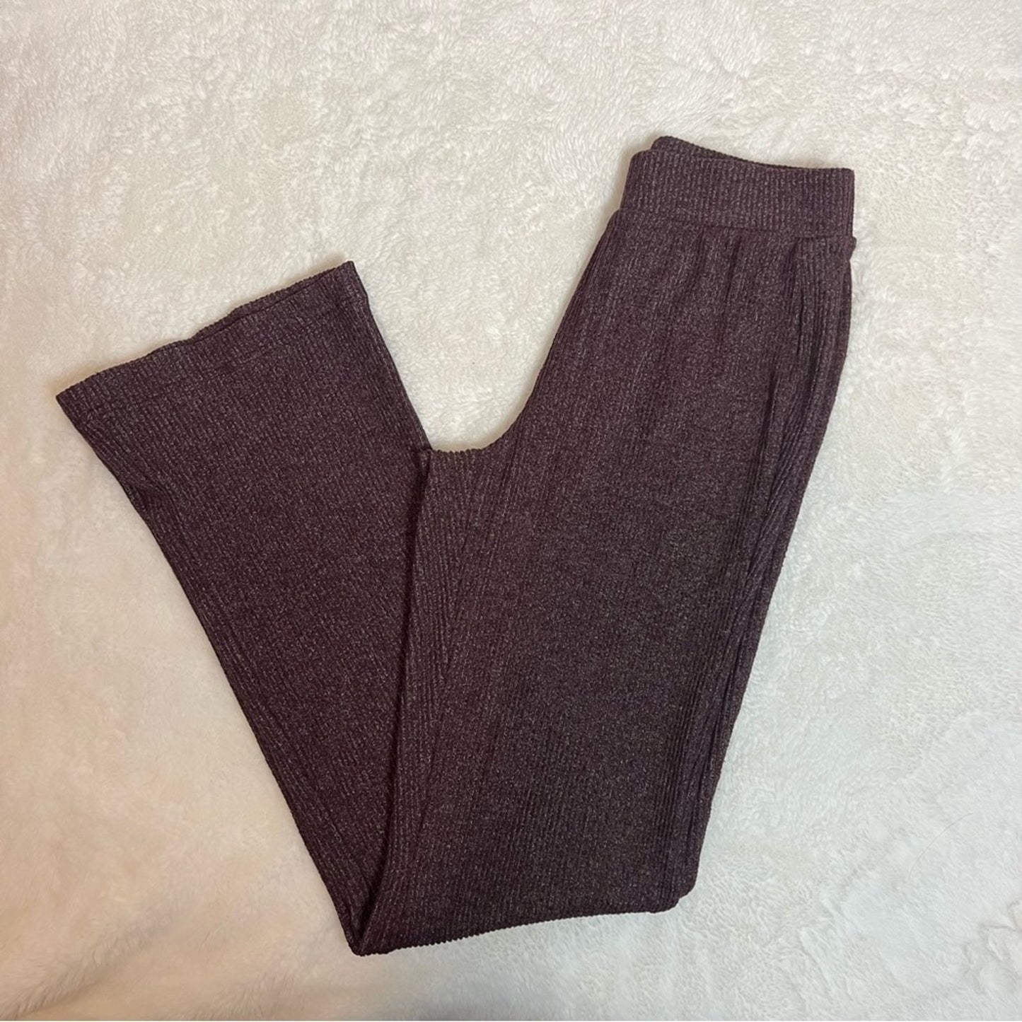 Banana Republic Factory Wine Ribbed Lounge Bootcut Pants size XXS (112)