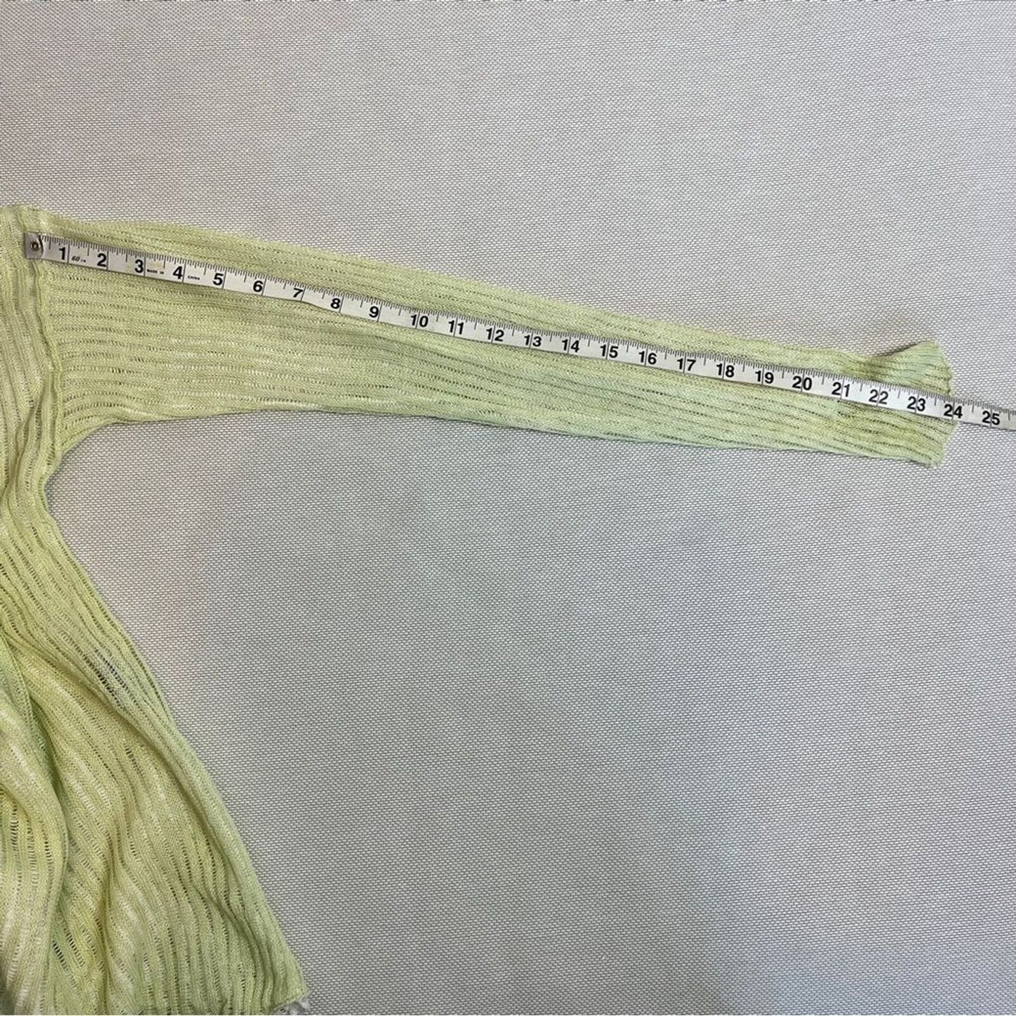 Eileen Fisher Green/White Double Layer Knit Linen Sweater Sz Small 528