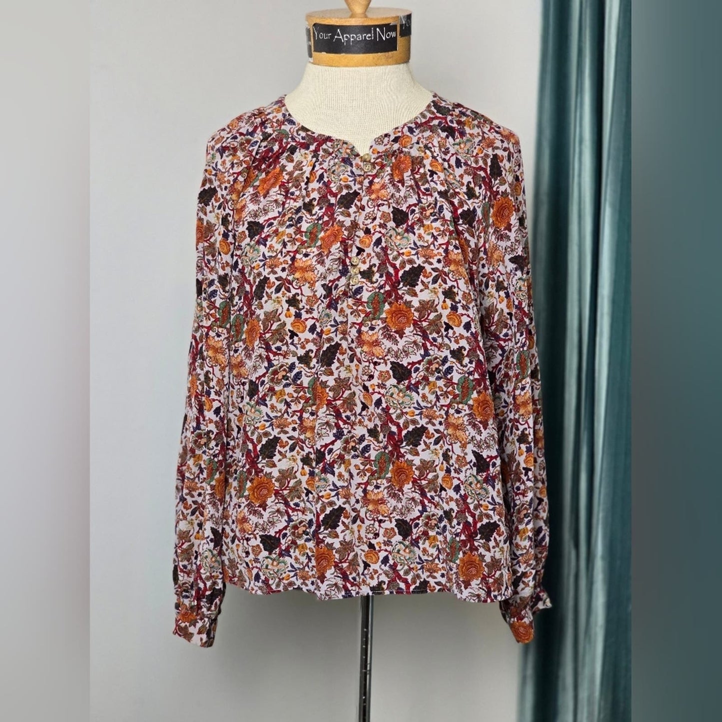 Madewell x Karen Walker Women's Floral Long Sleeve Blouse Sz xSmall