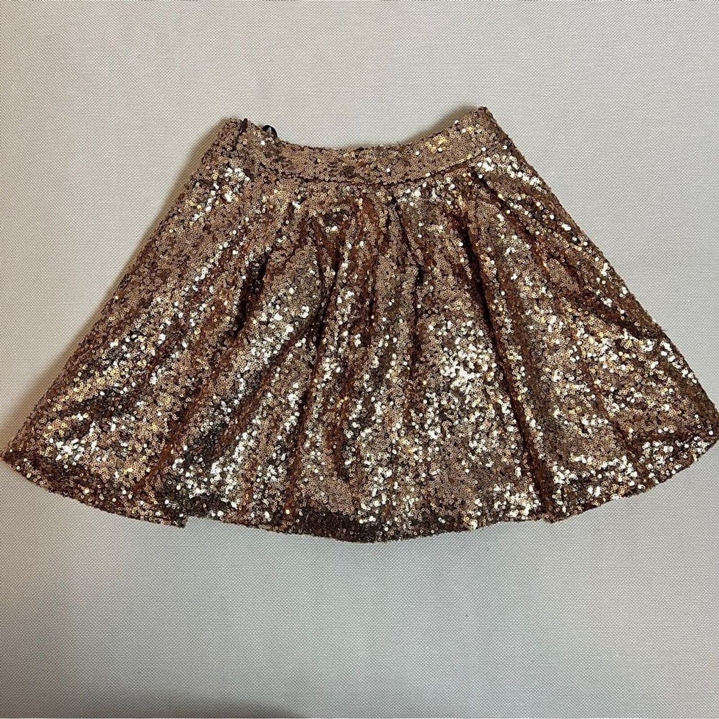 Vestique Women's Gold Sequin Mini Lined Skirt Sz Small (511)